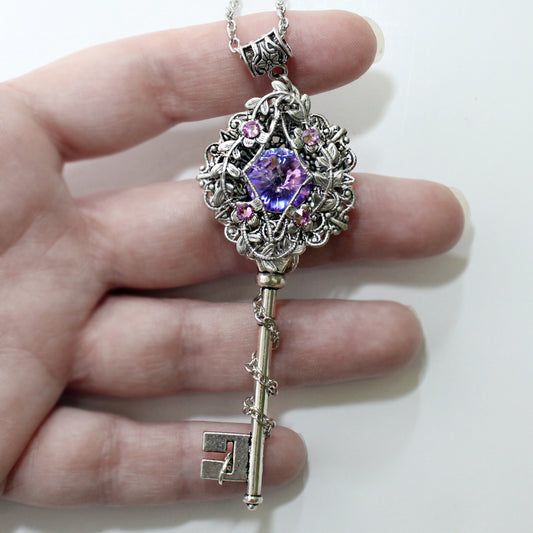 Crystal Key Necklace Pendant