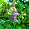 Natural Amethyst Stone Crescent Moon, Tree of Life Wire Wrapped Necklace, Healing Stones, Amethyst Necklace