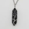 Black Obsidian Stone Tree of Life Wire Wrapped necklace, Healing Stones, Wire Wrapped Jewelry