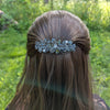 Black Diamond Floral Crystal Hair Clips, Fancy Hair Barrettes, Bridal Hair Accessories, Hair Barrettes for Thick Hair