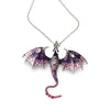 Purple Dragon Necklace Brooch, Dragon Jewelry,