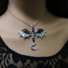 Gray Dragon Necklace Brooch, Dragon Jewelry,, Fantasy Jewelry