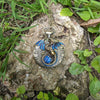 Unique Handmade Dragon Necklace Pocket Watch with Blue Opal Replica, Fantasy Jewelry, Gothic Jewelry