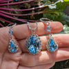 Aquamarine Swarovski Crystal Necklace and Earring Set, Bridal Jewelry Set, Wedding Jewelry