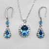 Aquamarine Swarovski Crystal Necklace and Earring Set, Bridal Jewelry Set, Wedding Jewelry