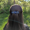 Swarovski Sapphire Blue Floral Crystal Hair Clips, Fancy Hair Barrettes, Bridal Hair Accessories, Hair Barrettes for Thick Hair, Wedding Jewelry, Vintage Jewelry, Elven Jewelry