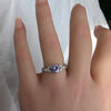White Gold CZ Lavender Heart Shaped Ring, Purple Engagement Rings , Promise Ring, June Birthstone