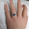 White Gold Sapphire Heart Shaped Engagement Rings, Promise Ring, September Birthstone