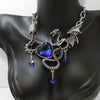 Blue dragon choker necklace-fantasy jewelry