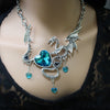 Turquoise dragon choker necklace-fantasy jewelry