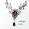 Vintage Amethyst floral crystal necklace made with Swarovski crystals. Wedding Jewelry Set. Bridal jewelry jewelry