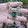Vintage Emerald floral necklace made with Swarovski crystals. Wedding Jewelry Set. Bridal jewelry jewelry