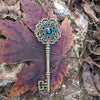 Mayfair Witches Inspired Key Necklace made with Emerald Swarovski Crystals,  Magical Jewelry, Fantasy Jewelry