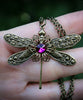 Brass Dragonfly Necklace, Dragonfly Jewelry, Gift for Dragonfly Lovers