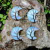 Mystical Wire Wrapped Blue Crescent Moon Stone Necklace, Hippie Jewelry, Tree of Life Jewelry, Celestial Jewelry, Moon Jewelry