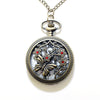 Butterfly Pocket Watch Necklace with Red Swarovski Rhinestones, Butterfly Jewelry