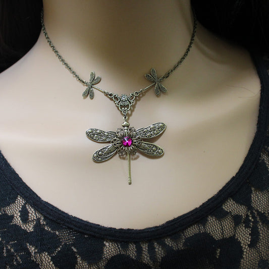 Brass Dragonfly Necklace, Dragonfly Jewelry, Gift for Dragonfly Lovers