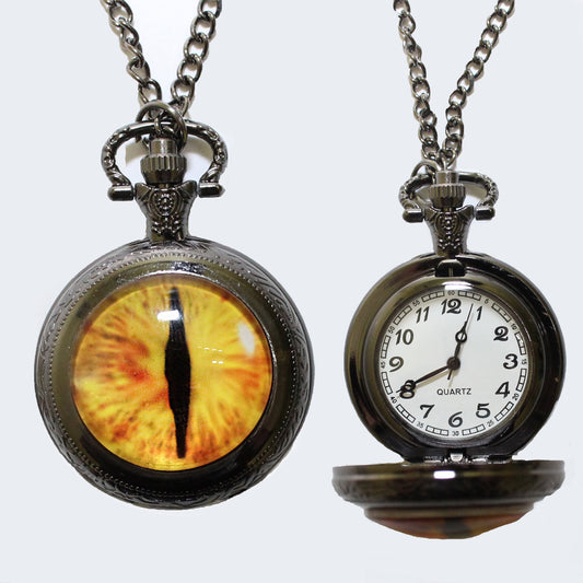 Dragon Eye Pocket Watch Necklace, Eye of Sauron