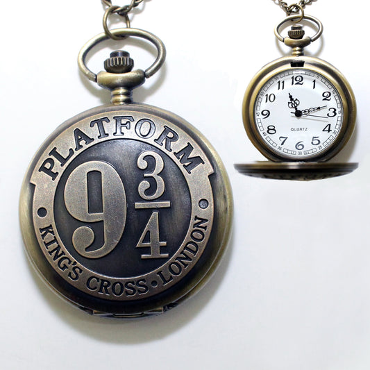 Harry Potter Platform 9 3/4 Pocket Watch Necklace, Harry Potter Jewelry, Fantasy Jewelry