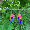 Gold Rainbow Dangle Butterfly Wing Earrings, Butterfly Jewelry