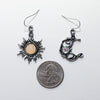 Sun and Moon Earrings, Hippie Jewelry, Bohemian Drop Earrings