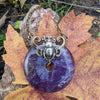 Amethyst Donut stone shaped necklace with sterling silver bumblebee.  Great gift for bee lovers!
