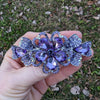 Purple Rhinestone Flower Hair Bar Barrette, Purple Hair Clip, Crystal Hair Jewelry