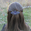 Purple Rhinestone Flower Hair Bar Barrette, Purple Hair Clip, Crystal Hair Jewelry